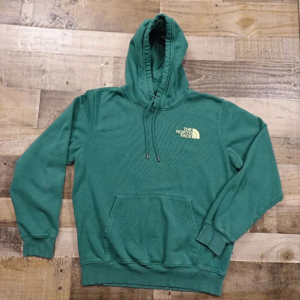 The North Face Hoodie Men’s Medium Green Logo Pullover Outdoor